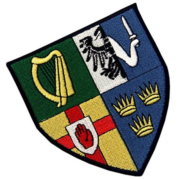 EmbTao Airsoft Morale Patch 3 Ireland Provinces Shield Emblem Irish Coat of Arms Flag Embroidered Iron On Sew On Patch