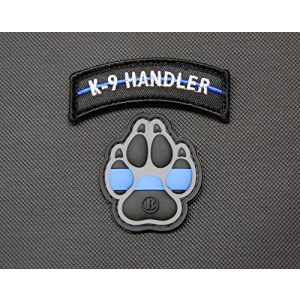 BritKitUSA Airsoft Morale Patch 1 BritKitUSA K9 Thin Blue Line PVC Patch Police Dog Handler Patch Set Morale Patch Hook
