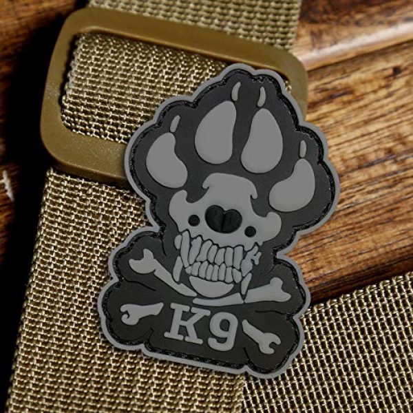 Morton Home Airsoft Morale Patch 2 Morton Home K9 & Crossbone Killer Attack Police Dog Fastener PVC Embroidered Army Swat Morale Hook Loop Backing Tactial Badge Swat for Service Animal Vest Morale Patch