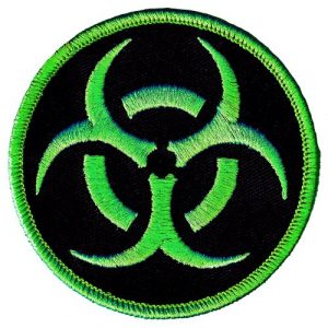 Cypress Collectibles Embroidered Patches Airsoft Morale Patch 1 Biohazard Symbol Embroidered Patch Iron-On Danger Symbol Zombie Green Logo