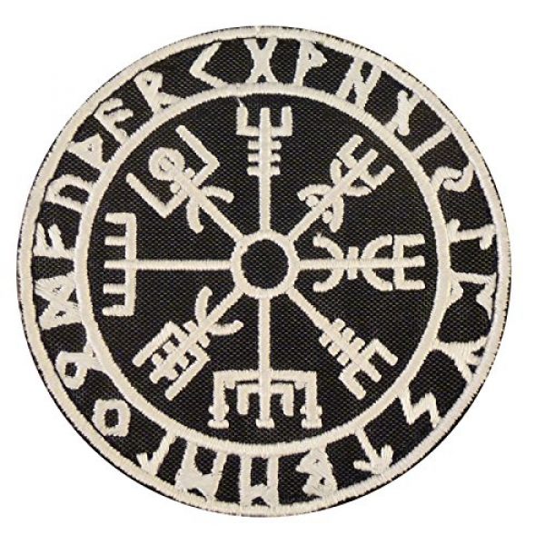 LEGEEON Airsoft Morale Patch 2 LEGEEON Glow Dark Vegvisir Viking Compass Norse Rune Morale Tactical Touch Fastener Patch