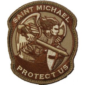 MilSpec Monkey Airsoft Morale Patch 1 Saint Michael Modern Morale Patch (Desert (Tan))
