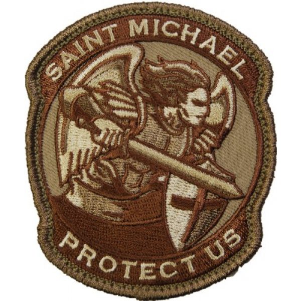 MilSpec Monkey Airsoft Morale Patch 1 Saint Michael Modern Morale Patch (Desert (Tan))