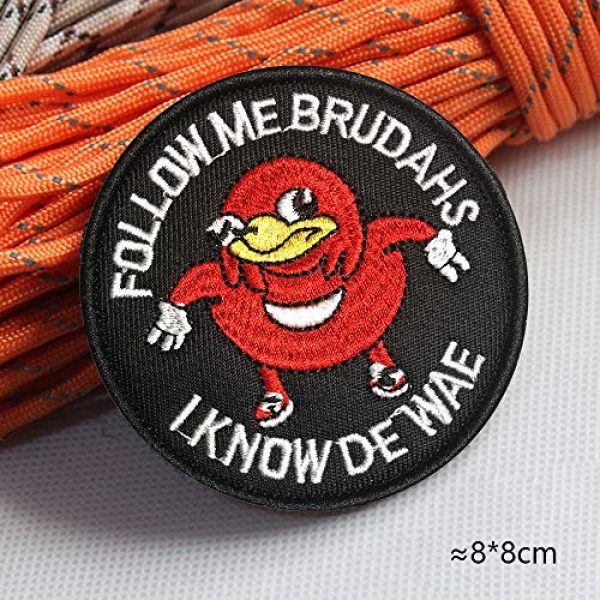 Morton Home Airsoft Morale Patch 3 Morton Home-Ugandan Knuckles Patch Follow me I Know De Wae Black Meme Patch