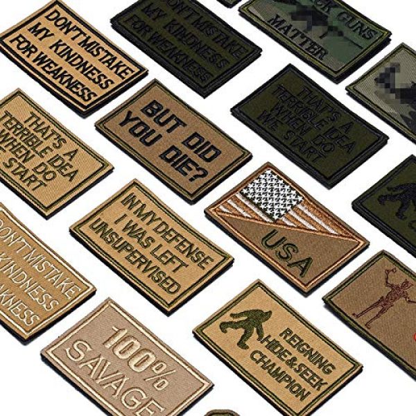 Butie Airsoft Morale Patch 3 Butie 18 Pack Tactical Morale Patches with Hook & Loop, Funny Military Backpack Hat Vest Patch Embroidery Army Badge Set for (RF-65)