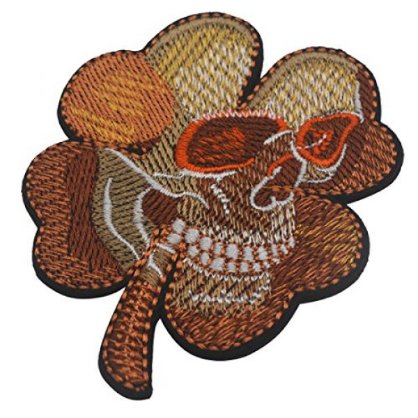 ODSP Airsoft Morale Patch 5 3PCS Small Realistic Cracked Skeleton Skull Within Irish Four Leaf Clover Tactical Patch Embroidered DIY Patches Applique Hook and Loop Backing for Backpacks Jackets Jeans Clothes-2.56 x 3.15 inches
