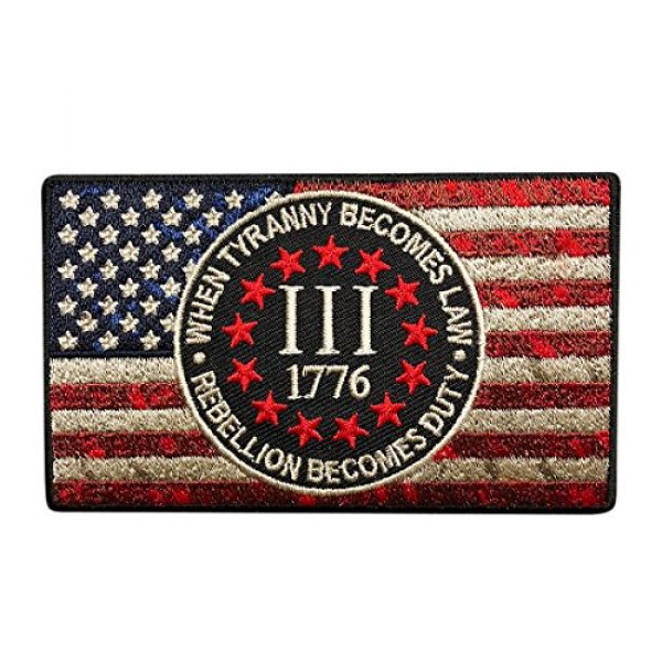 Miltacusa Airsoft Morale Patch 1 Distressed USA Flag 3 Percenter Tyranny Iron on Patch (TU1)