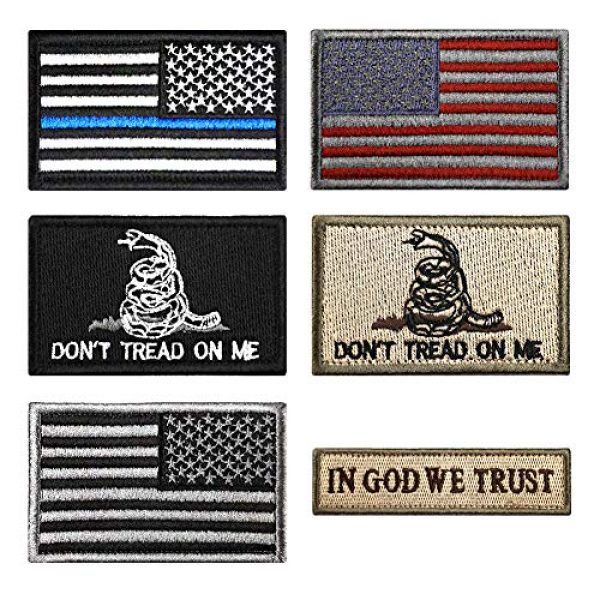 STARTAIKE Airsoft Morale Patch 1 STARTAIKE Bundle 6 Pcs Tactical Military Velcro Morale Patch Set USA Flag Full Embroidered Appliques for Caps Bags Jacket Uniforms
