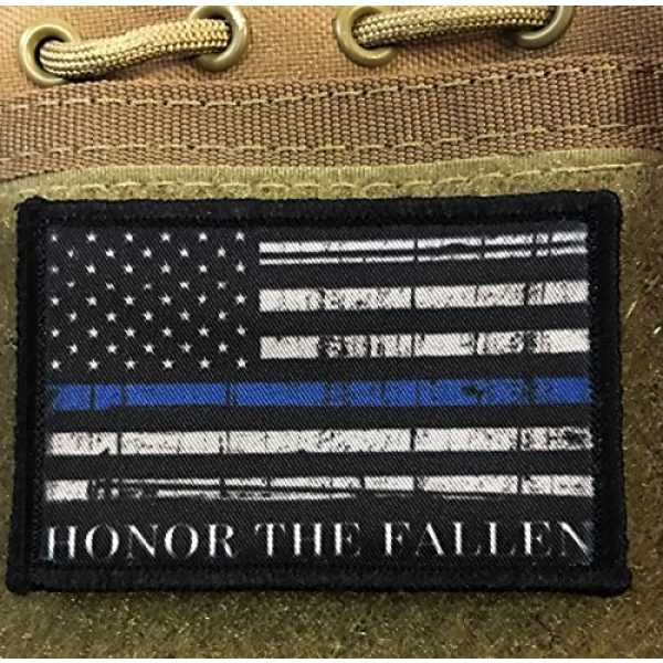 RedheadedTshirts Airsoft Morale Patch 2 Thin Blue Line Honor The Fallen Morale Patch. Perfect for your Tactical Military Army Gear, Backpack, Operator Baseball Cap, Plate Carrier or Vest. 2x3" Hook Patch. Made in the USA