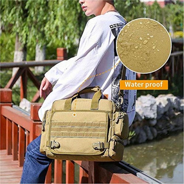 ACOMOO Tactical Backpack 7 ACOMOO Tactical Briefcase 14 inch Laptop Messenger Bag Style Shoulder Bag Handbag for Men Brown