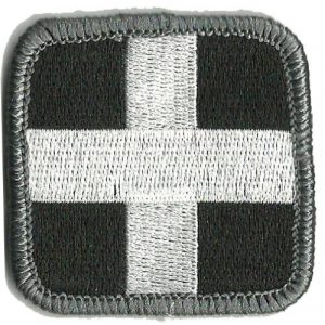 Gadsden and Culpeper Airsoft Morale Patch 1 Medic Cross Tactical Patch - Black & White
