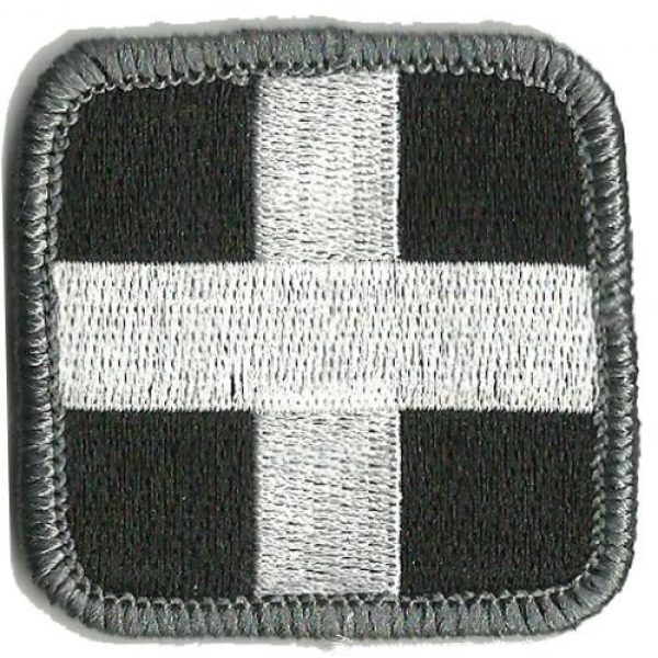 Gadsden and Culpeper Airsoft Morale Patch 1 Medic Cross Tactical Patch - Black & White