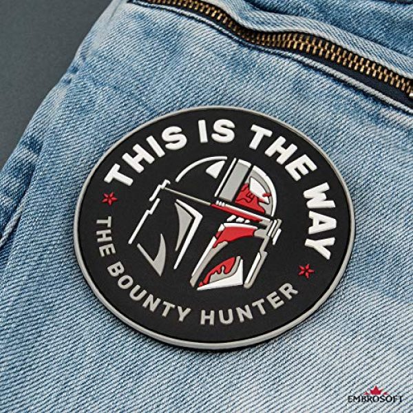Embrosoft Airsoft Morale Patch 6 Bounty Hunter PVC Patch - This is The Way Mandalorian - Star Wars TV Series Morale Emblem - Hook/Loop Backing - Size: 3.5 x 3.5 inches