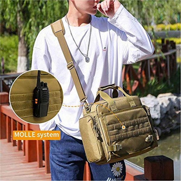 ACOMOO Tactical Backpack 6 ACOMOO Tactical Briefcase 14 inch Laptop Messenger Bag Style Shoulder Bag Handbag for Men Brown