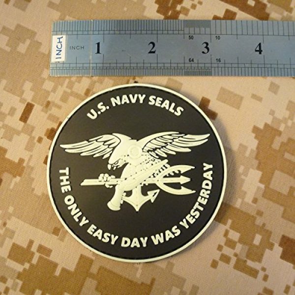 LEGEEON Airsoft Morale Patch 5 LEGEEON Glow Dark US Navy Seals The Only Easy Day was Yesterday DEVGRU Morale PVC Fastener Patch