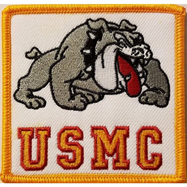 Fast Service Designs Airsoft Morale Patch 1 (3 3/8 X 3 3/8" Inches) MARINES Symbol Embroidered Iron-On Patch DEVIL DOG Emblem Morale Patch #5