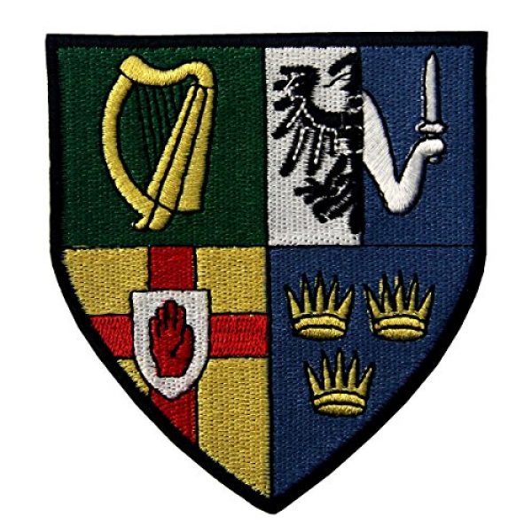 EmbTao Airsoft Morale Patch 1 Ireland Provinces Shield Emblem Irish Coat of Arms Flag Embroidered Iron On Sew On Patch