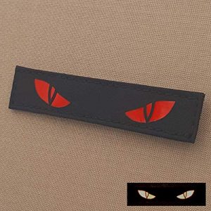 Tactical Freaky Airsoft Morale Patch 1 Reflective Scary Cat Eyes 1x5 GITD Eye Morale Tactical Touch Fastener Patch