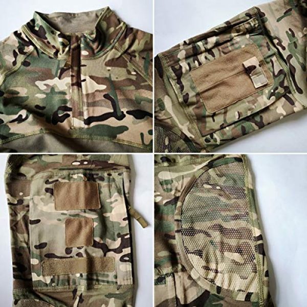 CARWORNIC Tactical Shirt 6 Gear Men's Tactical Military Combat Shirt Cotton Army Assault Camo Long Sleeve T Shirt