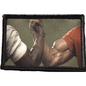 RedheadedTshirts Airsoft Morale Patch 1 Predator Movie Biceps Morale Funny Military Tactical Patch 2x3" Hook and Loop Made in The USA