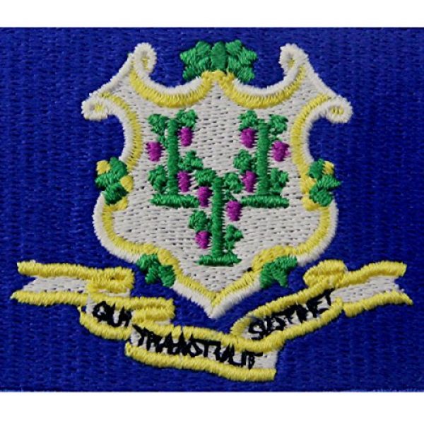 EmbTao Airsoft Morale Patch 2 Connecticut State Flag Embroidered Emblem Iron On Sew On CT Patch