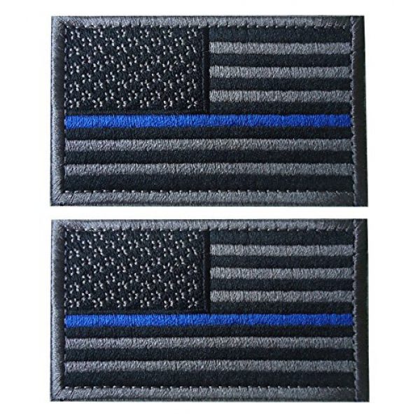TACVASEN Airsoft Morale Patch 1 TACVASENBundle 2 Pieces-Tactical US Flag Thin Blue Line Embrodiered Patch
