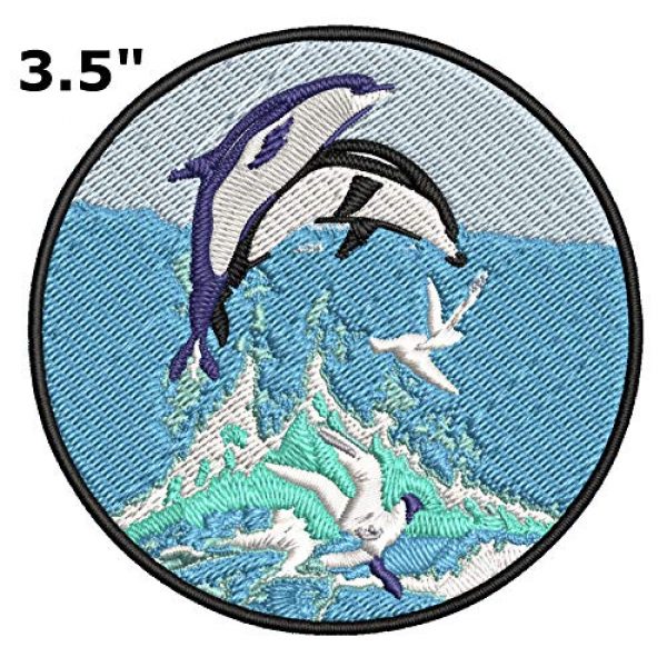 Appalachian Spirit Airsoft Morale Patch 2 Dolphins Embroidered Premium Patch DIY Iron-on or Sew-on Decorative Badge Emblem Vacation Souvenir Travel Gear Clothes Appliques Meg Great White Sharks Whales Ocean Life Explore Jaws