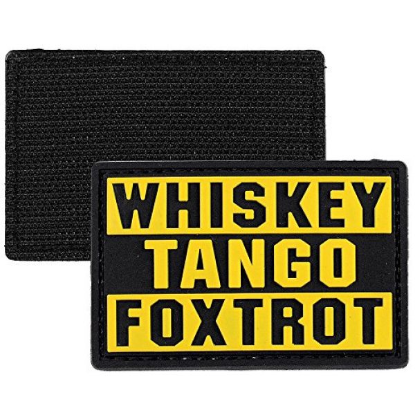LIVABIT Airsoft Morale Patch 2 LIVABIT PVC Rubber 3D Morale Patch MP-23 Tactical Airsoft Paintball Yellow WTF Whiskey Tango Foxtrot