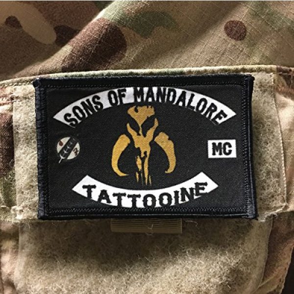RedheadedTshirts Airsoft Morale Patch 2 Sons of Mandalore Star Wars Mandalorian Morale Patch 2x3" Hook and Loop Patch. Made in The USA