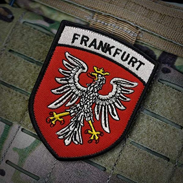 MORTHOME M Airsoft Morale Patch 6 MORTHOME M Frankfurt Embroidery Patch Military Tactical Morale Patch Badges Emblem Applique Hook Patches for Clothes Backpack Accessories