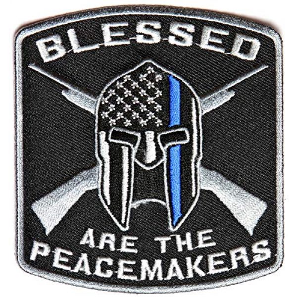 TrendyLuz Airsoft Morale Patch 1 TrendyLuz Blessed are The Peacemakers Thin Blue Line Morale Tactical Embroidered Hook & Loop Patch Support Police Law Enforcement