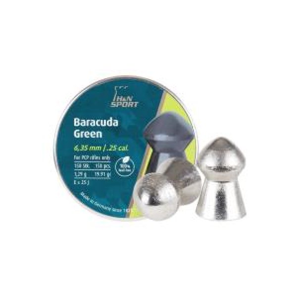 Haendler & Natermann Pellets and BBs 1 H&N Baracuda Green .25 Cal, 19.91 gr - 150 ct 0.25