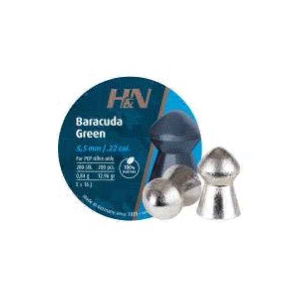 Haendler & Natermann Pellets and BBs 1 H&N Baracuda Green .22 Cal, 12.96 gr - 200 ct 0.22