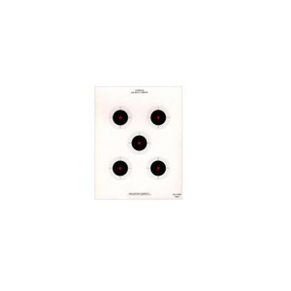 National Target Company Air Gun Accessory 1 National Target 10m Air Rifle Target, 5 Bull Red Center 100 ct
