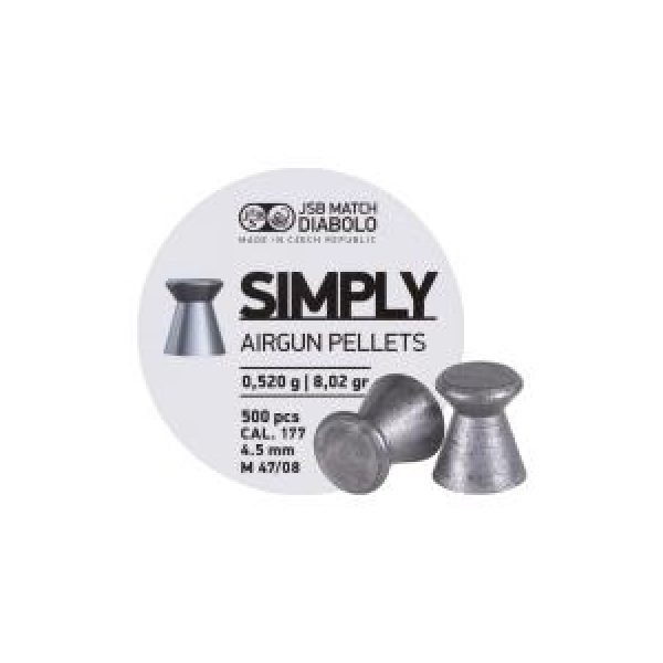 Predator International Pellets and BBs 1 JSB Simply Pellets Wadcutter .177, 8.02gr - 500ct 0.177