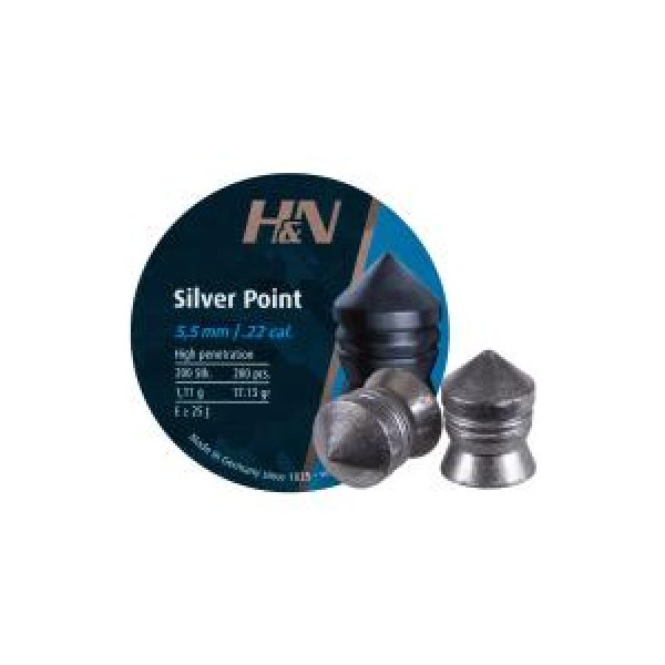 Haendler & Natermann Pellets and BBs 1 H&N Silver Point .22 Cal, 17.13 gr - 200 ct 0.22