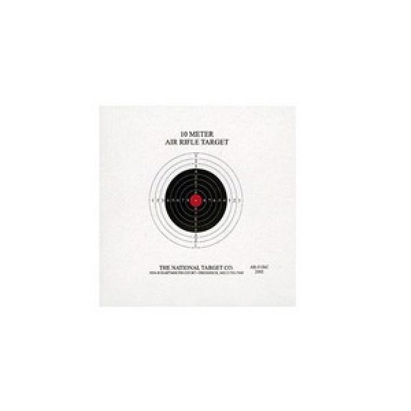 National Target Company Air Gun Accessory 1 National Target Single 10m Air Rifle Target, Red Center 100 ct