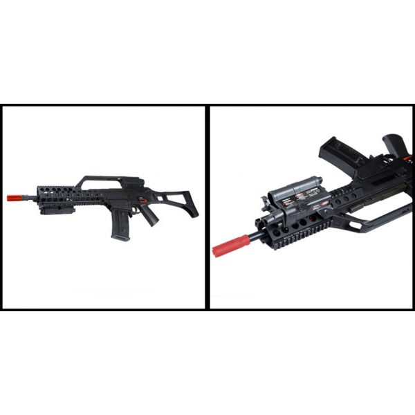 See Airsoft Rifle 2 Electric TSD Tactical Gen II RIS Tactical Rifle FPS-460 Scope, Side Folding Stock Airsoft Gun