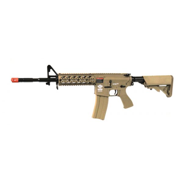 See Airsoft Rifle 1 G&G Combat Machine M16 Raider Long Desert Tan Rifle FPS-420 Electric Airsoft Gun