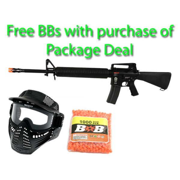 See Airsoft Rifle 1 G&G GR16A3 Rifle FPS-430 Electric Airsoft Gun Package Deal (Mask and BBs)