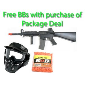 See Airsoft Rifle 1 G&G GR16R4 M16 Assault Rifle FPS-310 Electric Airsoft Gun Package Deal (Mask and BBs)