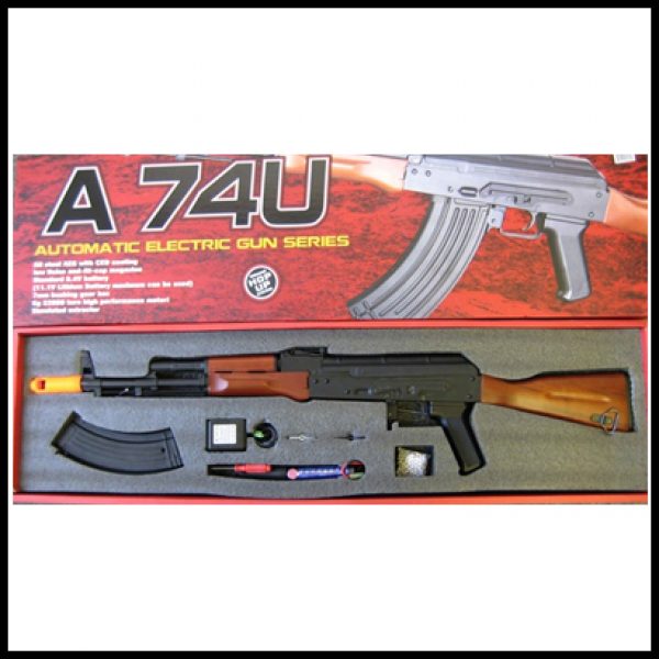 See Airsoft Rifle 2 Jing Gong Blow Back Electric Full Metal AK47 Assault Rifle AK74U Real Wood FPS-450 Full Stock Airsoft Gun