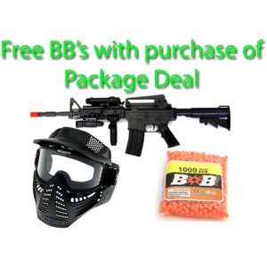 See Airsoft Rifle 1 M16 3081 Assault Rifle FPS-200 Electric Airsoft Gun Package Deal (Mask and BBs)