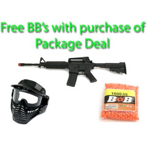 See Airsoft Rifle 1 M16 E104 Assault Rifle FPS-225 Electric Airsoft Gun Package Deal (Mask and BBs)