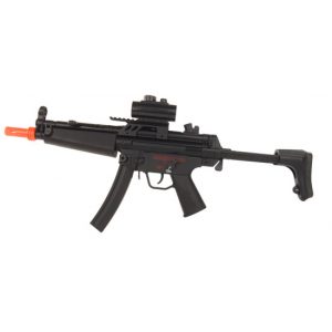 See Airsoft Rifle 1 Refurbished AEG Electric CYMA MP5 Sub Machine Gun FPS-250, Scope, Collapsible Stock, Silencer Airsoft Gun