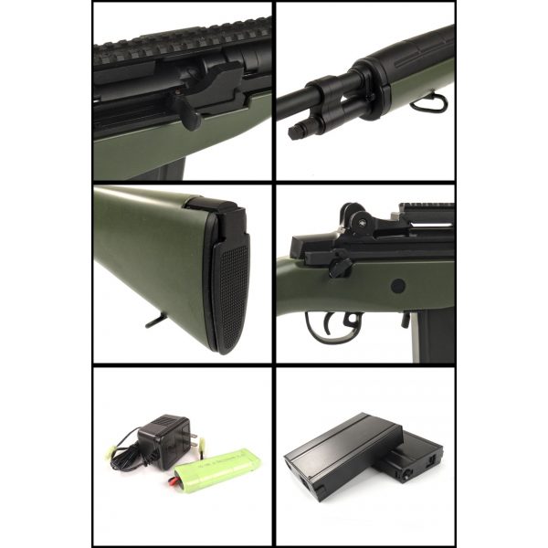 See Airsoft Rifle 2 Refurbished Electric CSI AGM008 M14 Sniper Rifle Green FPS-400 Airsoft Gun