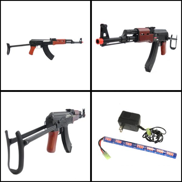 See Airsoft Rifle 2 Refurbished Electric Jing Gong AK-47S-BT Real Wood Rifle FPS-515 Airsoft Gun
