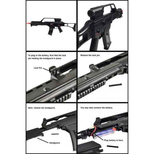 See Airsoft Rifle 2 Refurbished Electric Jing Gong G36K Assault Rifle FPS-420 Airsoft Gun