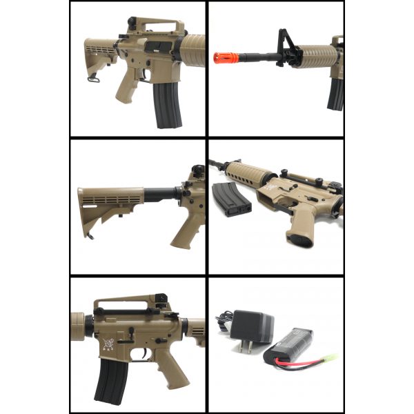 See Airsoft Rifle 2 Refurbished Electric SRC Sport M4A1 Rifle Tan FPS-390 Airsoft Gun