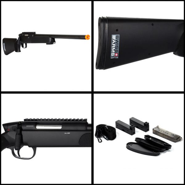 See Airsoft Rifle 2 Spring Licensed Swiss Arms Black Eagle M6 Bolt Action Sniper Rifle FPS-424 Airsoft Gun